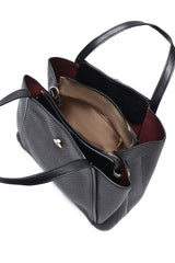 D-RING TEXTURED TOTE BAG-BLACK