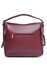 BRAIDED STRAP HOBO BAG-BURGUNDY