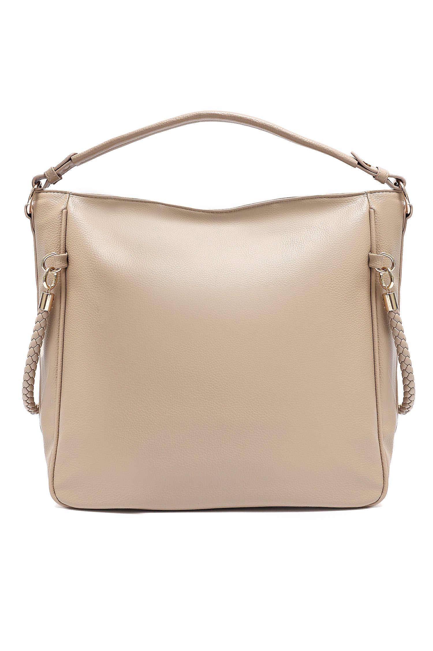 BRAIDED STRAP HOBO BAG-BEIGE