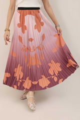 OMBRE BLOOM SKIRT-RUST