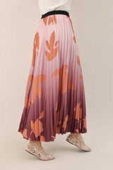 OMBRE BLOOM SKIRT-RUST