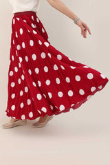 FESTIVE CHARM SKIRT-RED