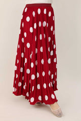 FESTIVE CHARM SKIRT-RED