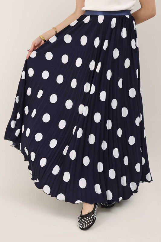 FESTIVE CHARM SKIRT-NAVY