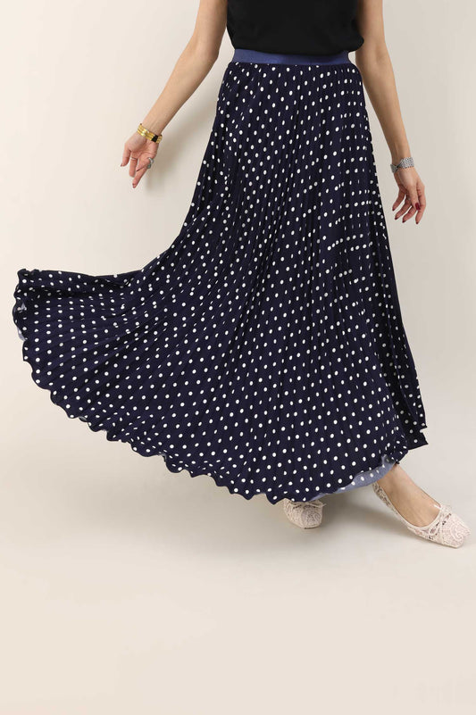 PETAL FLARE SKIRT-NAVY