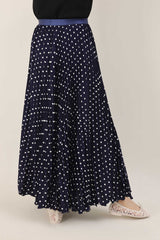 PETAL FLARE SKIRT-NAVY