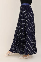 PETAL FLARE SKIRT-NAVY
