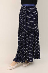 PETAL FLARE SKIRT-NAVY