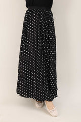 PETAL FLARE SKIRT-BLACK