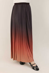 MIDNIGHT FLOUNCE SKIRT-BROWN