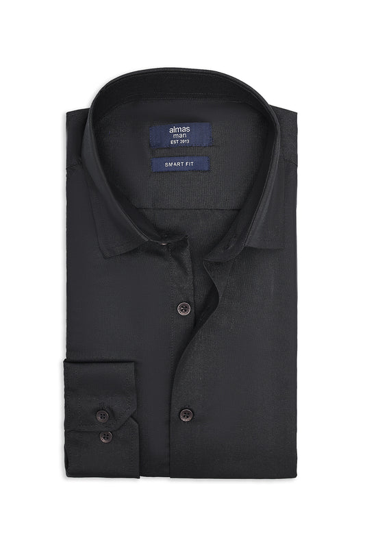 MICRO PATTERN OFFICE SHIRT-BLK