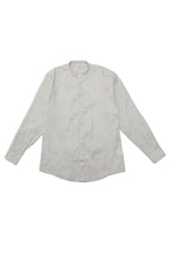 CROWN ELEGANT BAND NECK SHIRT-GREY