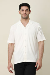 WAFFLE WEAVE SHIRT-OFFWHT