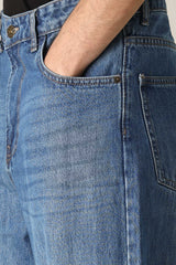 RELAXED FIT WASHED JEANS-MID/BLUE