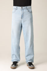 RELAXED FIT WASHED JEANS-SKY/BLUE
