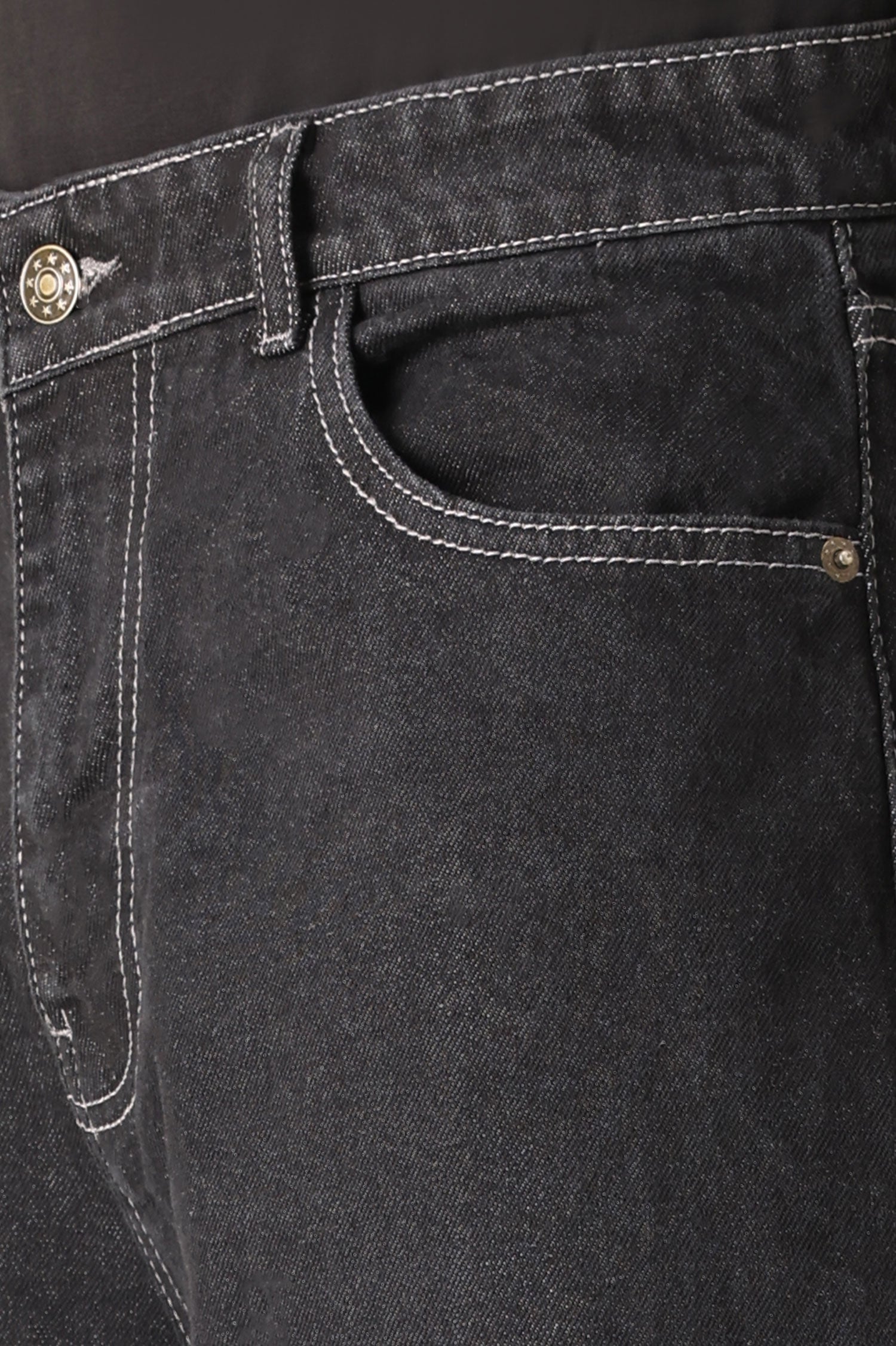 WIDE LEG BAGGY JEANS-BLACK