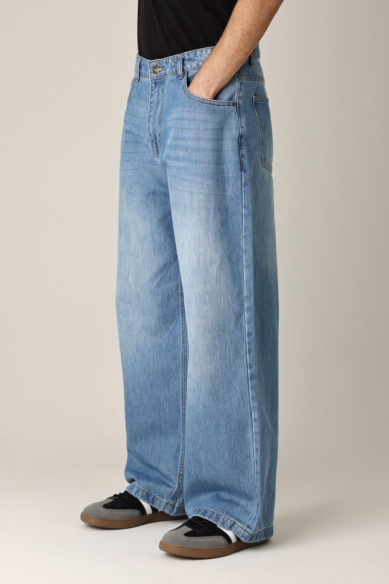 WIDE LEG BAGGY JEANS-LT/BLUE