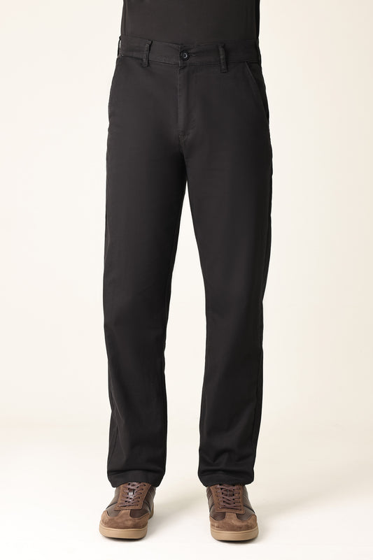 STRAIGHT FIT CHINO PANT-BLACK
