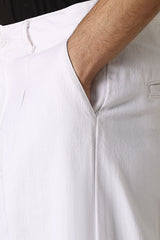SINGLE PLEAT RELAXED TROUSER-WHITE
