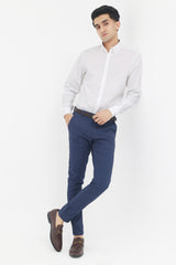 TEXTURED BUTTON-DOWN SHIRT-WHITE-LINING