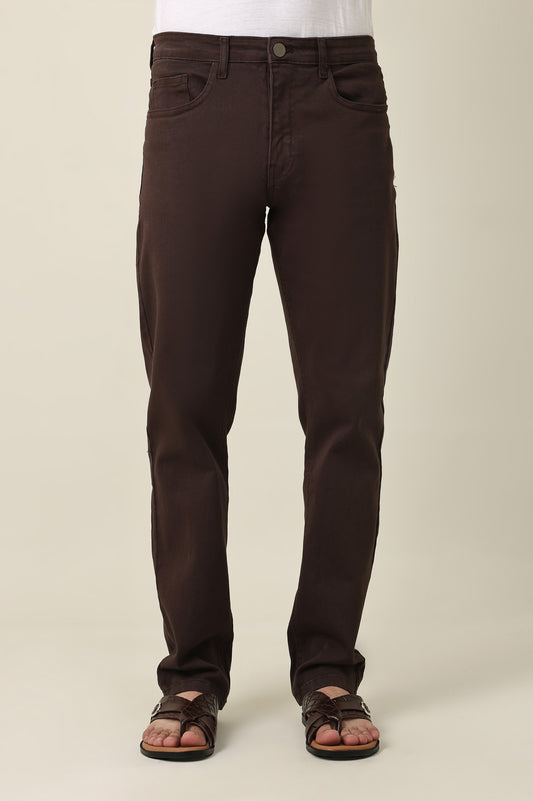 NARROW SLEEKFORM JEANS-BROWN
