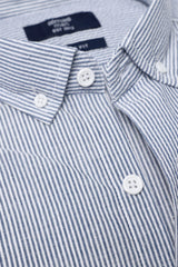 SIGNATURE OXFORD SMART SHIRT-WHT/BLUE-STRIPE