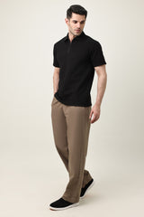 ELEGANT TAPER STRUCTURE PANT-LT/BROWN