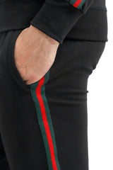 SPORTS STRIPE JOGGER PANTS-BLACK-GRG