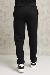 TEXTURED KNIT JOGGERS WITH DRAWSTRING WAIST-CHARCOAL