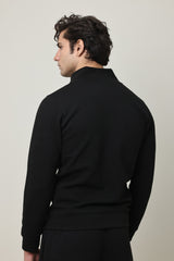 PREMIUM TEXTURED HALF-ZIP SWEATSHIRT-CHARCOAL