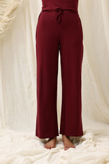 HIGH-STRETCH RELAXED FITNESS TROUSERS-MAROON
