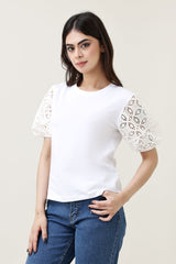 LACE WHISPER TOP-WHITE