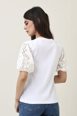 LACE WHISPER TOP-WHITE