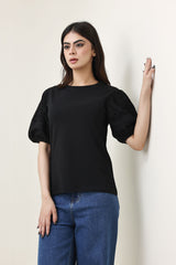 LACE WHISPER TOP-BLACK