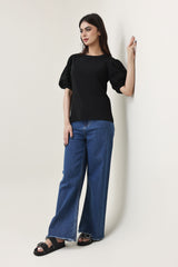 LACE WHISPER TOP-BLACK