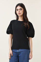 LACE WHISPER TOP-BLACK