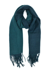 ELEGANT FRINGE SCARF-TEAL