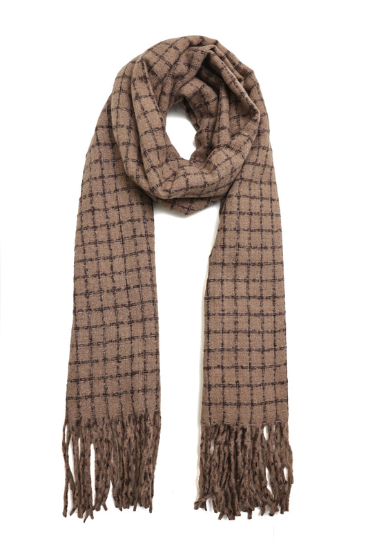 SQUAREWEAVE CLASSIC SCARF-BROWN