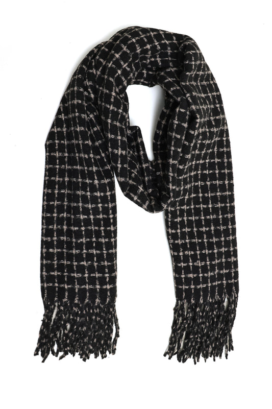 SQUAREWEAVE CLASSIC SCARF-BLACK