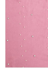 SILKEN CRYSTAL STUD SCARF-PINK