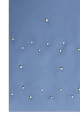 SILKEN CRYSTAL STUD SCARF-BLUE