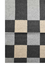 CROSSBAND WOVEN SCARF-BLACK/GREY