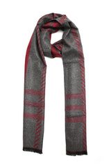 CROSSHATCH SHADE SCARF-GREY/RED