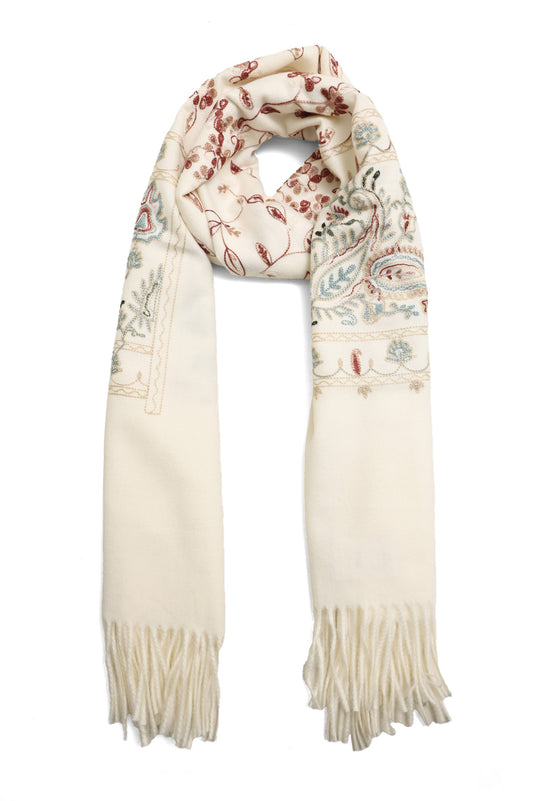 ARTISAN ROSE SCARF-BEIGE