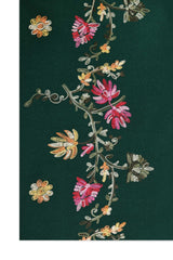 FIONA EMBROIDERED SHAWL-GREEN