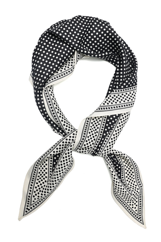 MOSAIC SILK SCARF-BLK
