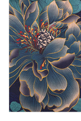 LUXURIOUS PETAL TEXTURE SCARF-NAVY