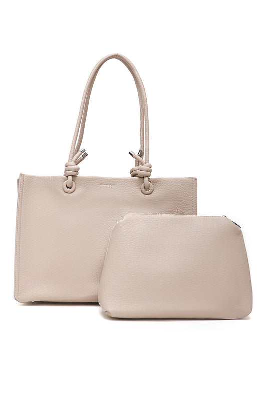TWIN KNOT DUO HAND BAG-APRICOT