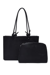 TWIN KNOT DUO HAND BAG-BLACK