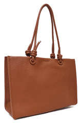 TWIN KNOT DUO HAND BAG-BROWN